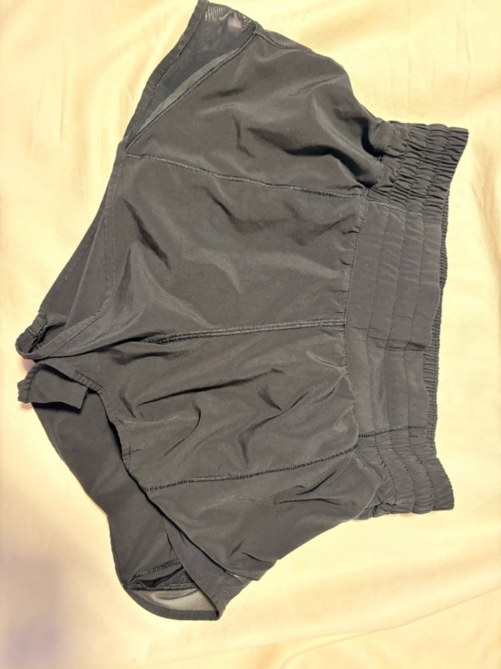Lulu Lemon Women's Black Athletic Shorts with Elastic Waist